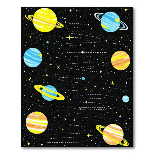 Vibrant Cosmic Planets Rings Stars Rug 2