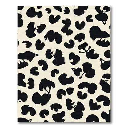 Black Cream Blobs Abstract Rug