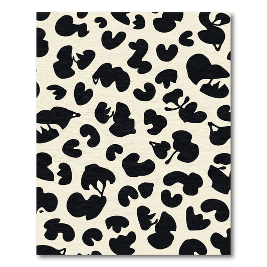 Black Cream Blobs Abstract Rug