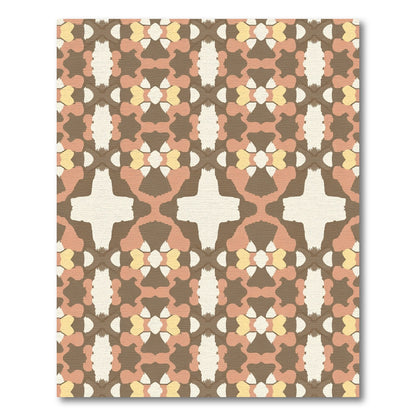 Earthy Geometric Echo Medallion Rug