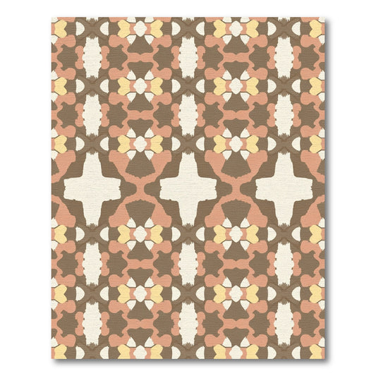 Earthy Geometric Echo Medallion Rug