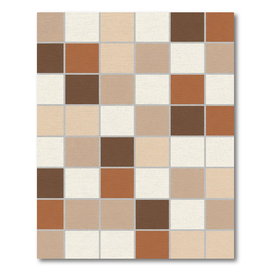 Earthy Tones Checkerboard Quad Rug