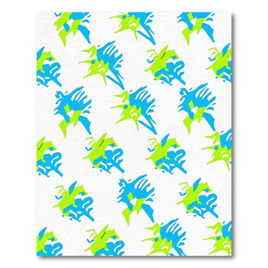 Vibrant Blue Lime Abstract Splash Rug