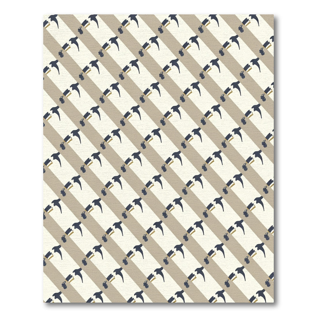Navy and Tan Diagonal Gulls Rug