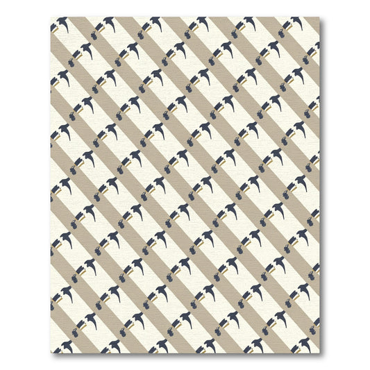Navy and Tan Diagonal Gulls Rug