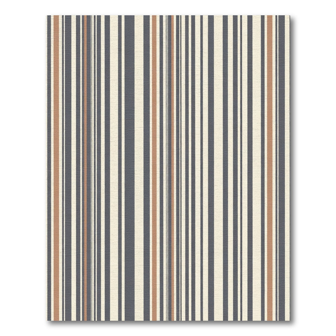 Cream Blue Copper Vertical Stripe Rug