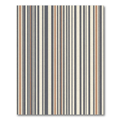 Cream Blue Copper Vertical Stripe Rug