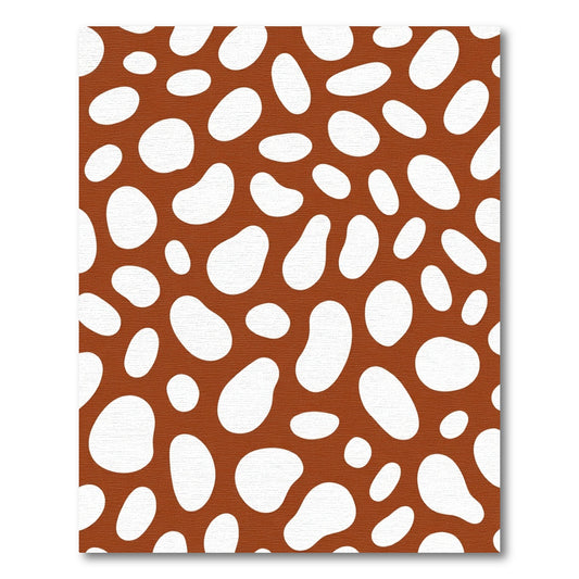 Brown White Organic Spots Rug