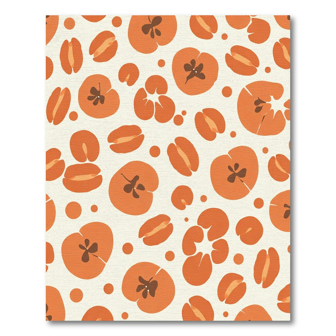 Warm Orange Abstract Fruit Shapes Rug