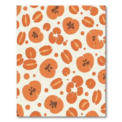 Warm Orange Abstract Fruit Shapes Rug
