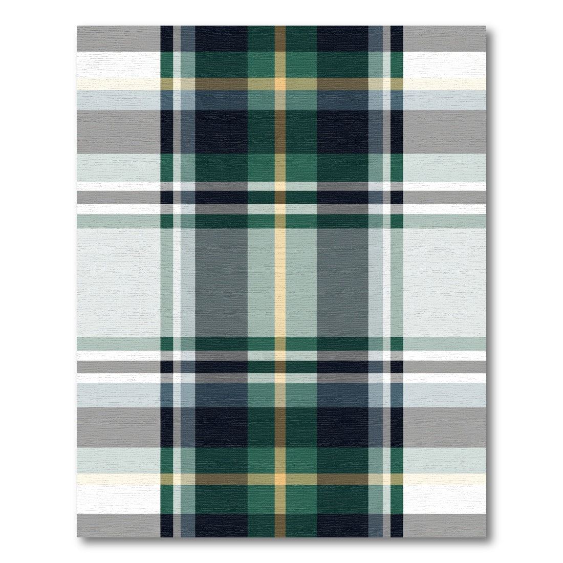 Forest Green and Gray Plaid Rug