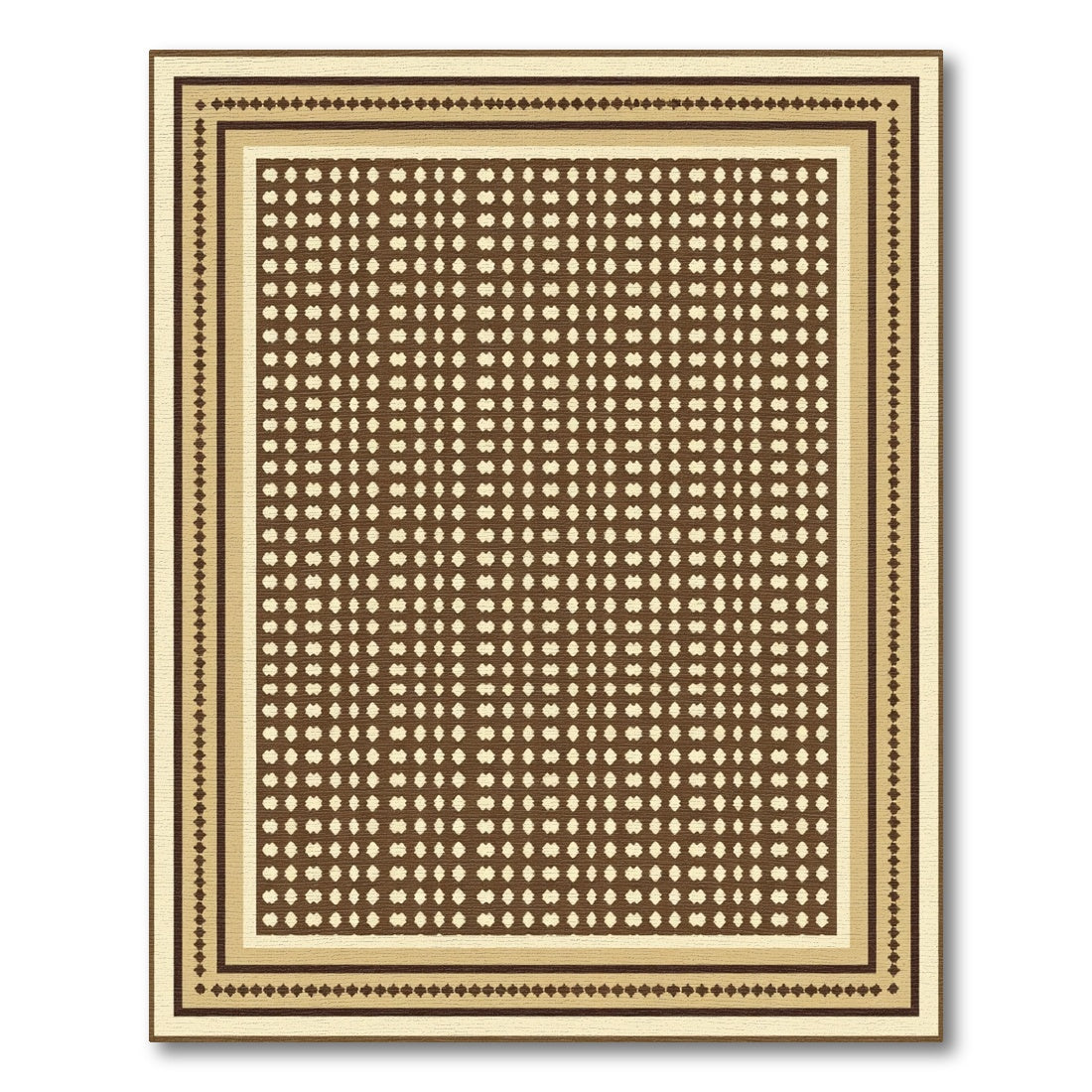 Earthy Bronze White Diamond Border Rug