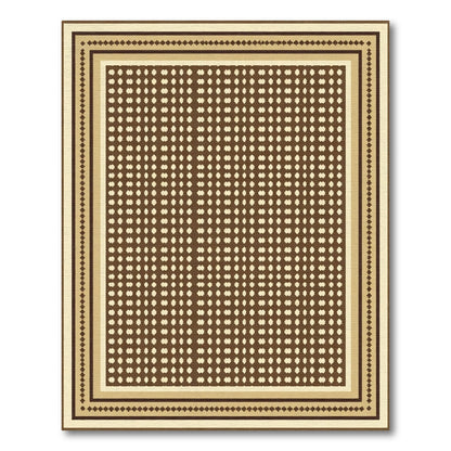 Earthy Bronze White Diamond Border Rug