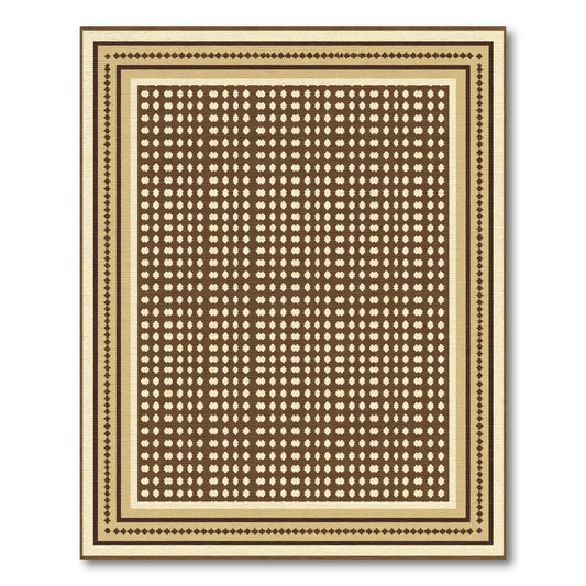 Earthy Bronze White Diamond Border Rug