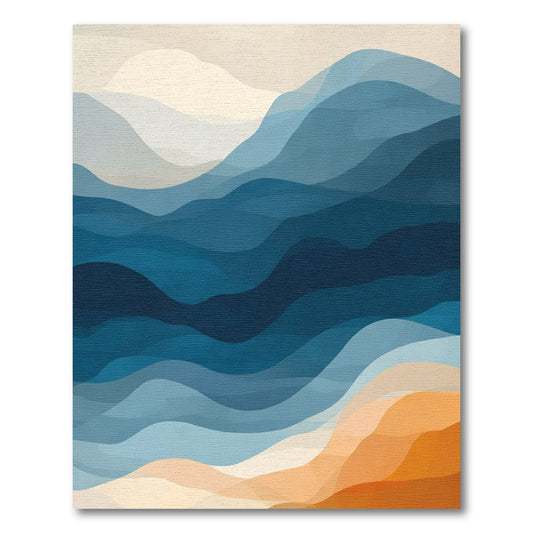 Indigo Sea Layered Landscape Rug