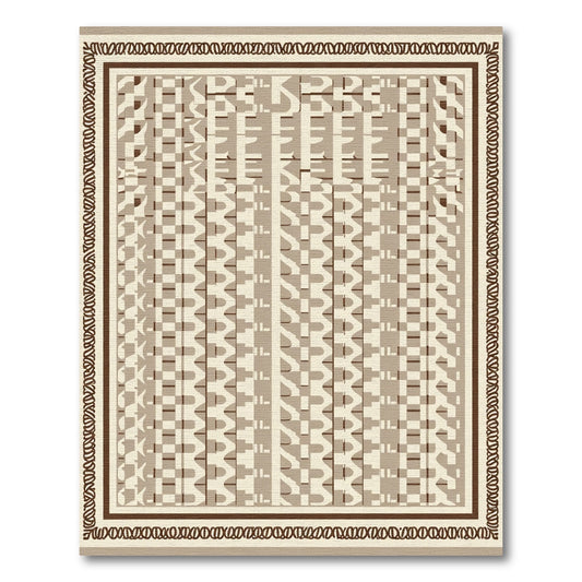 Geometric Beige Interlocking Ogee Rug
