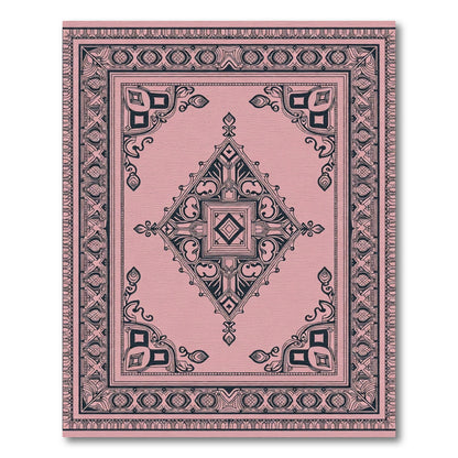 Dusty Rose Intricate Central Medallion Rug
