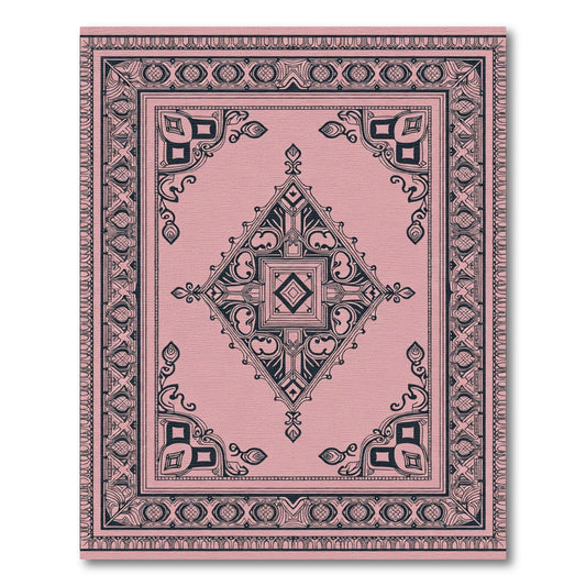 Dusty Rose Intricate Central Medallion Rug