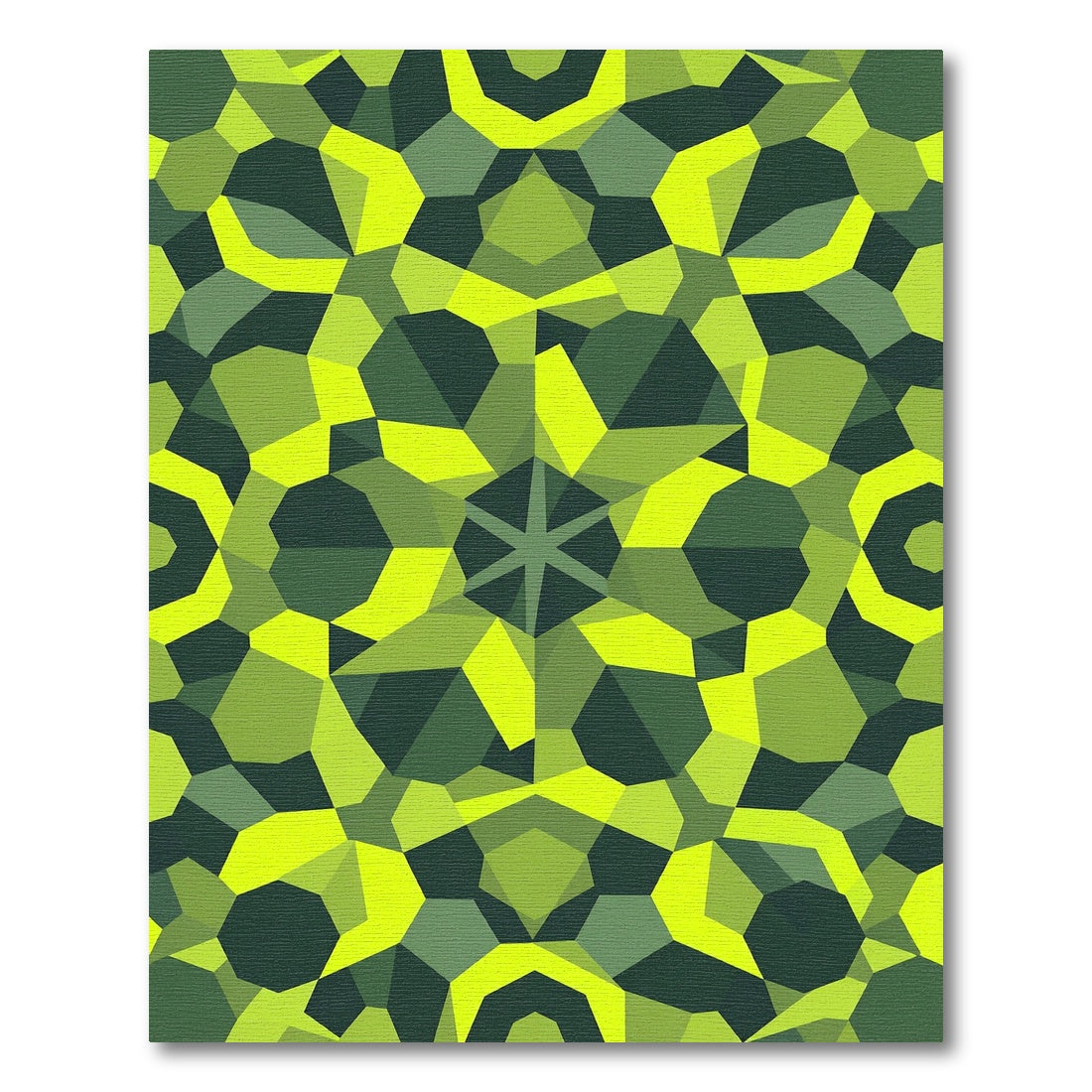 Geometric Emerald Starburst Kaleidoscopic Rug