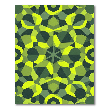 Geometric Emerald Starburst Kaleidoscopic Rug