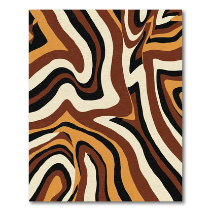 Earthy Swirl Stripe Abstract Ground Rug