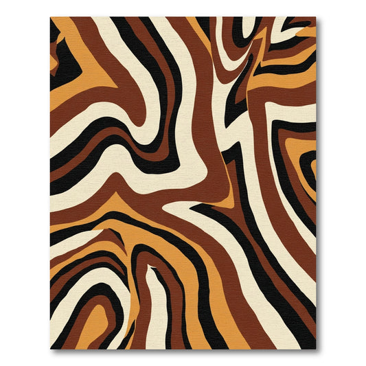 Earthy Swirl Stripe Abstract Ground Rug