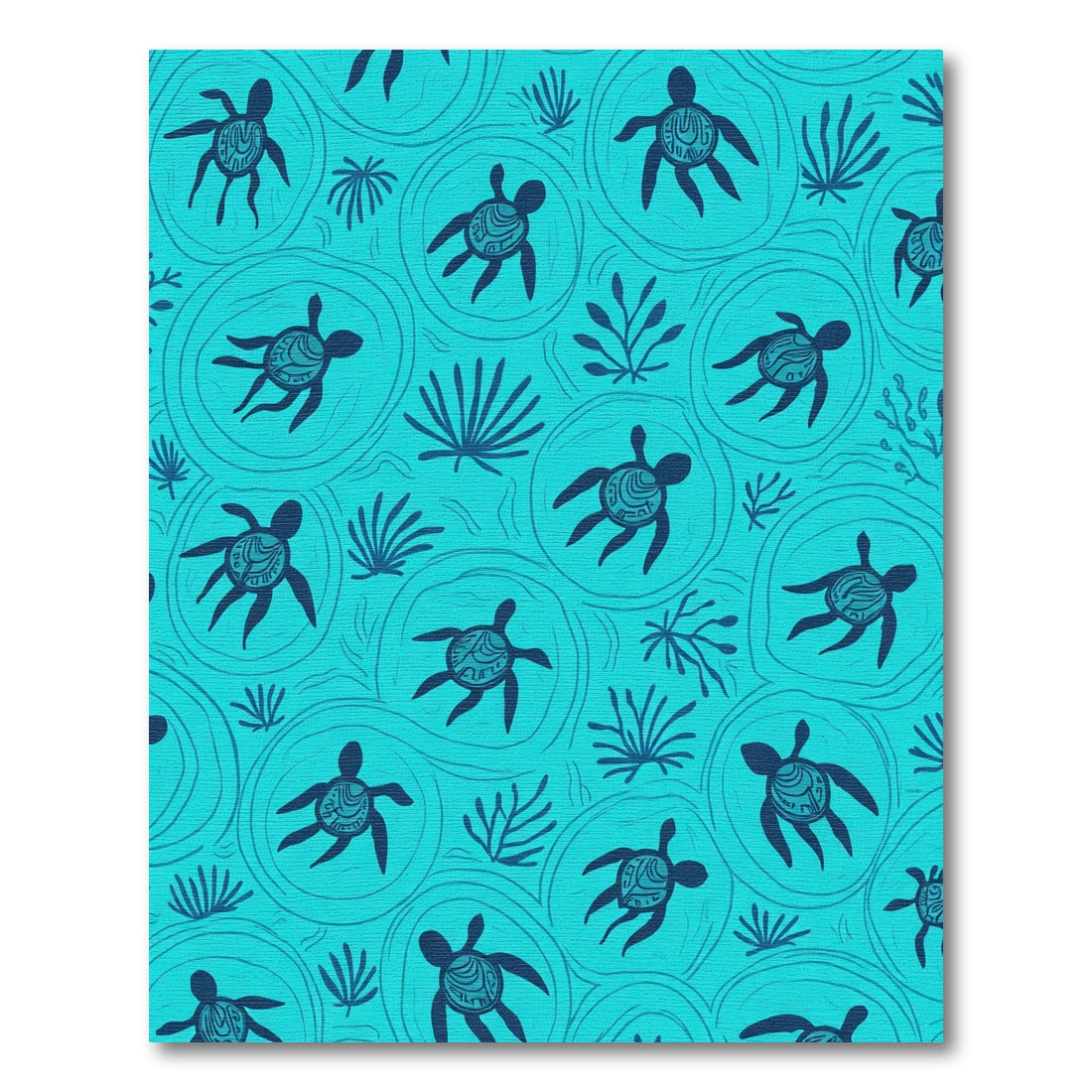 Coastal Navy Turtle Aquatic Theme Rug