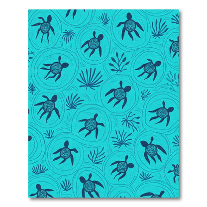 Coastal Navy Turtle Aquatic Theme Rug