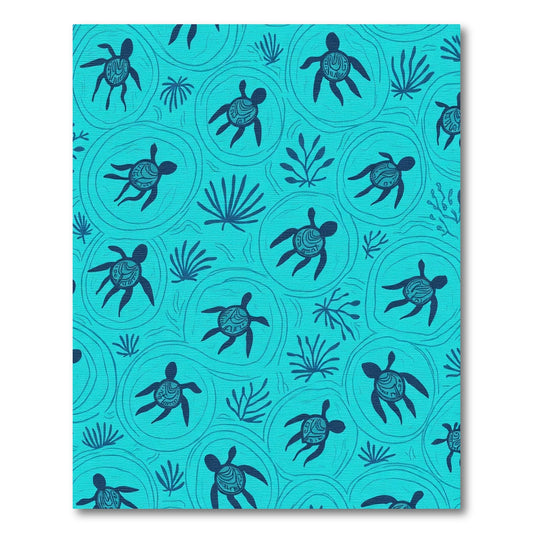 Coastal Navy Turtle Aquatic Theme Rug