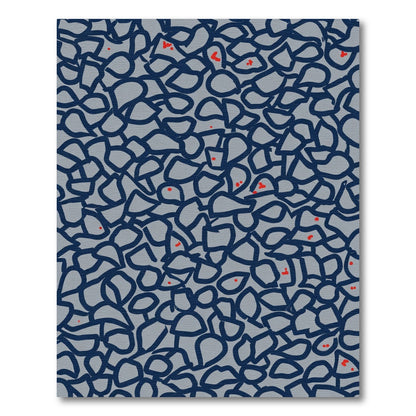 Abstract Blue Gray Red Organic Shapes Rug