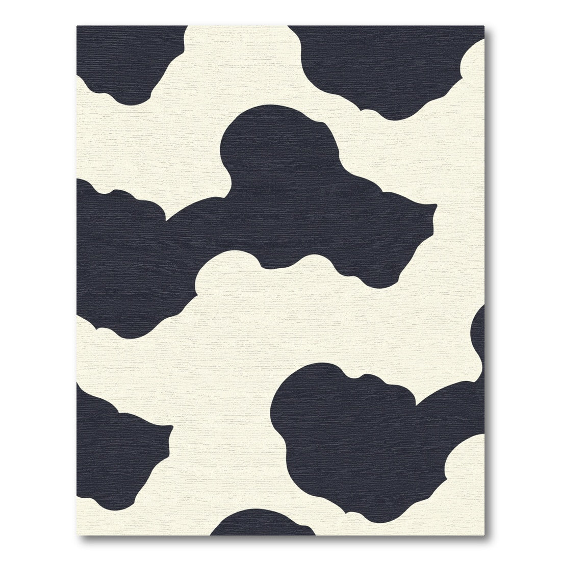 Black Cream Abstract Cloud Shape Rug