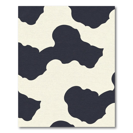 Black Cream Abstract Cloud Shape Rug