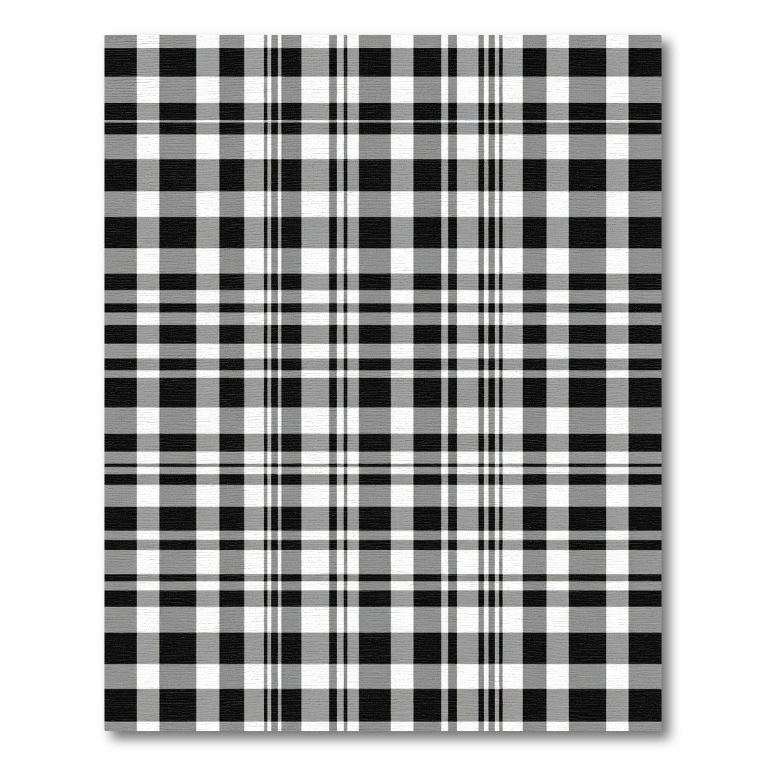 Black White Gray Plaid Checkered Rug