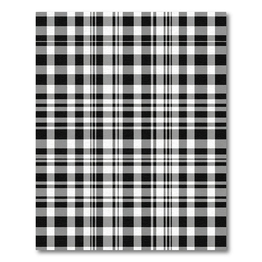 Black White Gray Plaid Checkered Rug