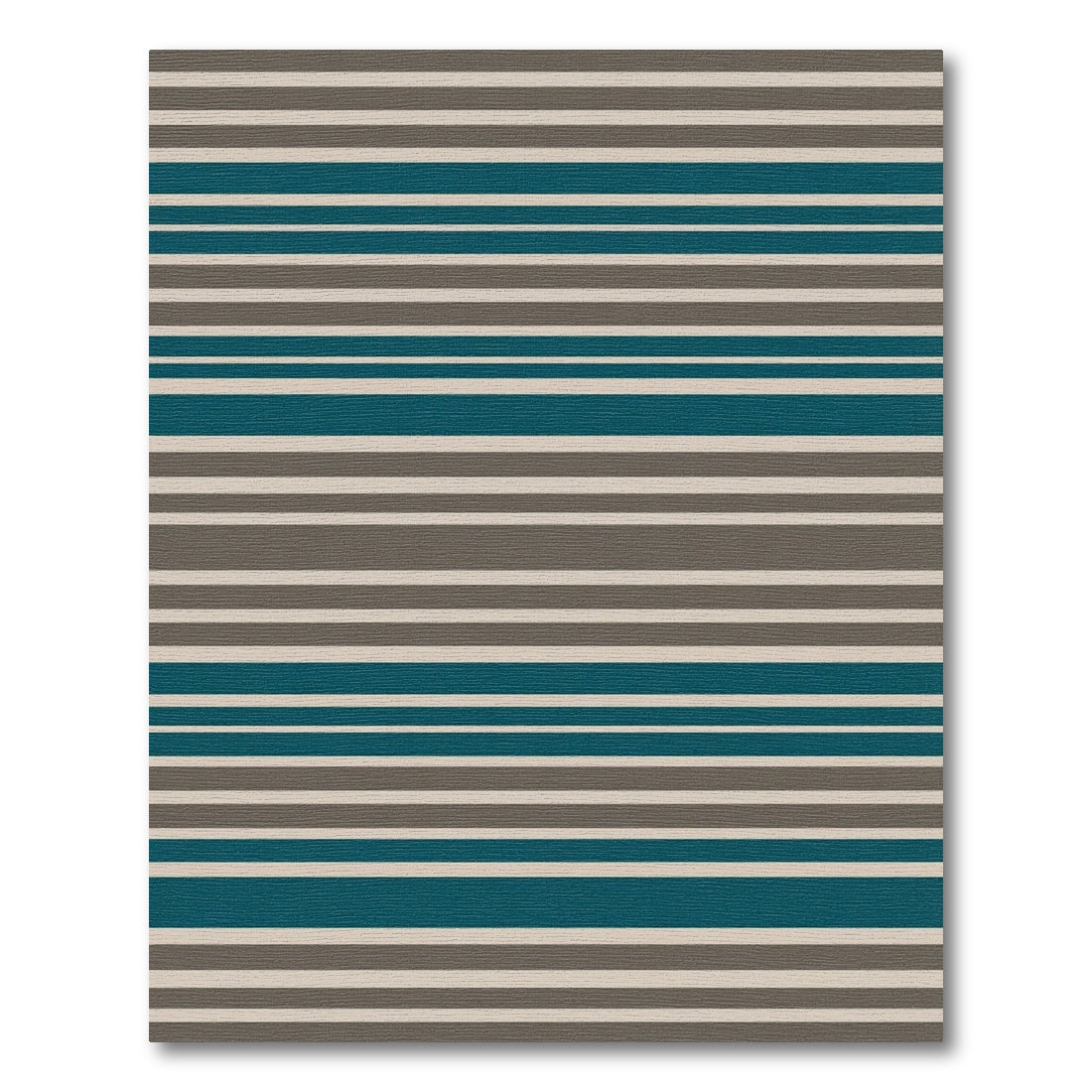 Modern Teal Gray Stripe Rug