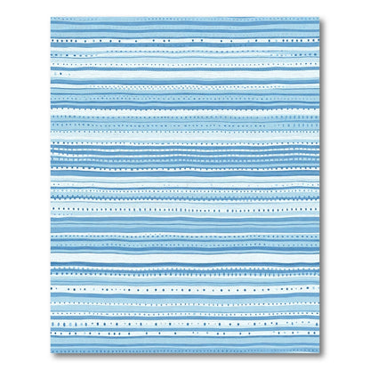 Cool Blue And White Striped Medley Rug