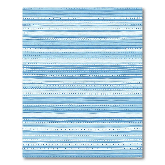 Cool Blue And White Striped Medley Rug