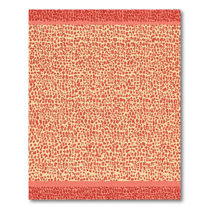 Coral Cream Abstract Spot Border Rug