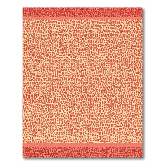 Coral Cream Abstract Spot Border Rug