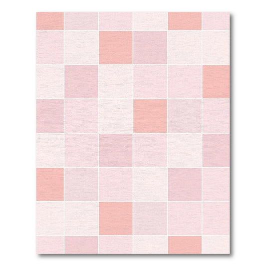 Blush Pink Geometric Grid Rug