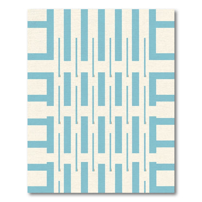 Pale Blue Rectangular Weave Rug