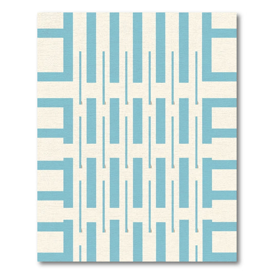 Pale Blue Rectangular Weave Rug