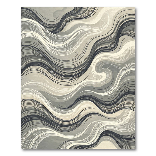 Monochromatic Abstract Flowing Wave Rug