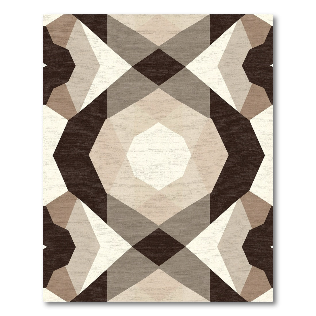 Brown and Beige Geometric Abstract Rug