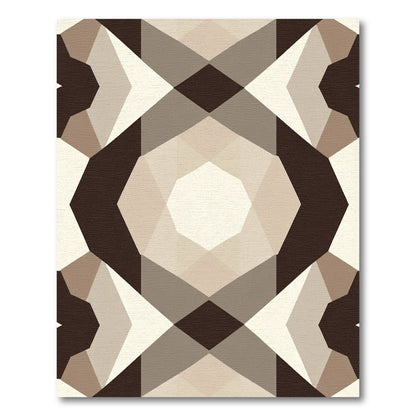 Brown and Beige Geometric Abstract Rug