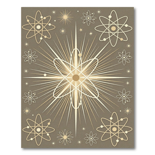 Retro Atomic Stars and Orbits Rug