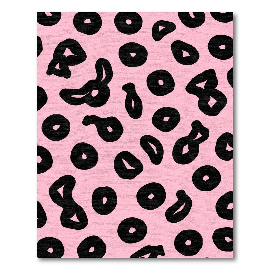 Pink Black Abstract Spots Rug