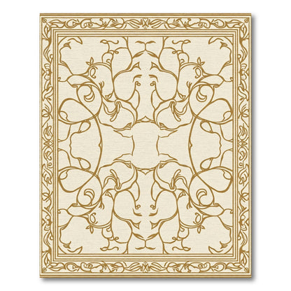 Golden Vine Scroll Border Rug