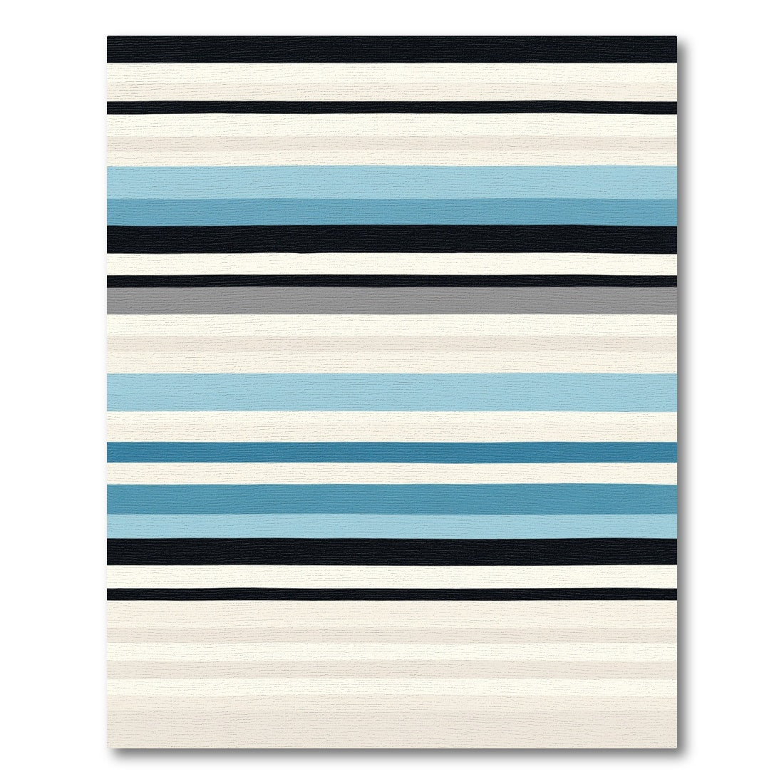 Oceanic Sky Blue Horizontal Stripe Rug