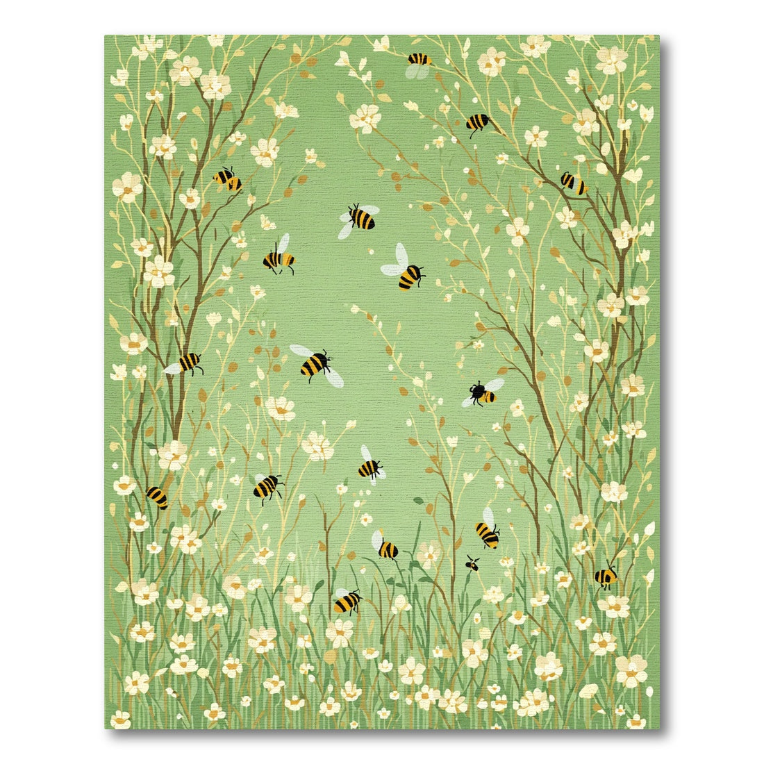 Whimsical Bee Garden In Bloom Rug